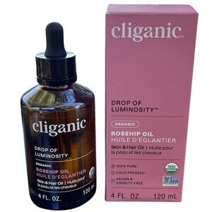 Cliganic Organic Rosehip Seed Oil for Skin & Hair 100% Pure Natural Cold Pressed
